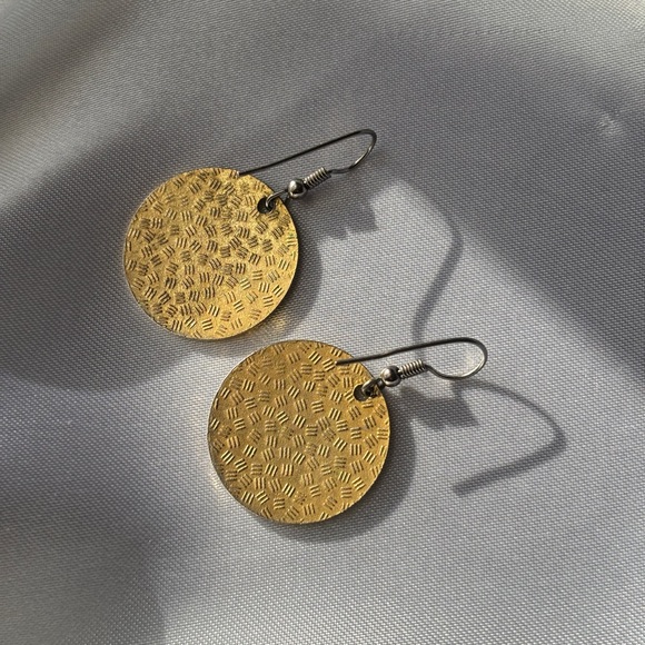 EUC Vintage Cloisonné Floral Gold-Tone Enamel Drop Dangle Earrings with Orchids - Picture 7 of 11